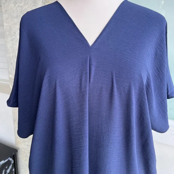 0051/ Navy Color Kaftan with Polyester Crinkle Crepe Material - Picture 7 of 9